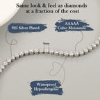 Bezel Tennis Bracelet 925 Silver Plated with 14K Gold round Cut Moissanite Gold 
